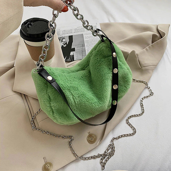 Miss Fuzzy Chain Shoulder Bag