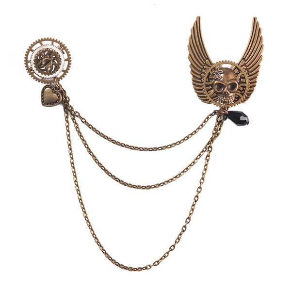 Winged Death Steampunk Brooch