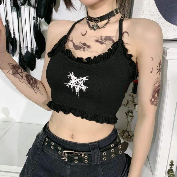 Electrocuted Pentagram Crop Top