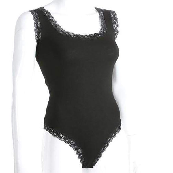 Gothic Lace Up Back Bodysuit