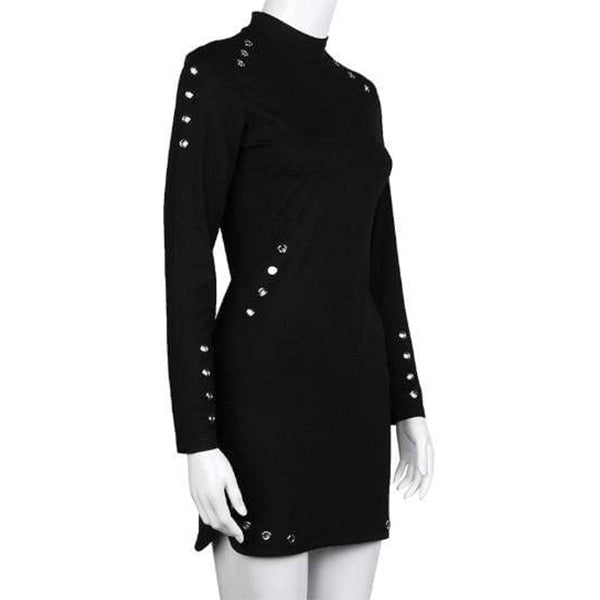 Gothic High-Necked Long Sleeve Dress